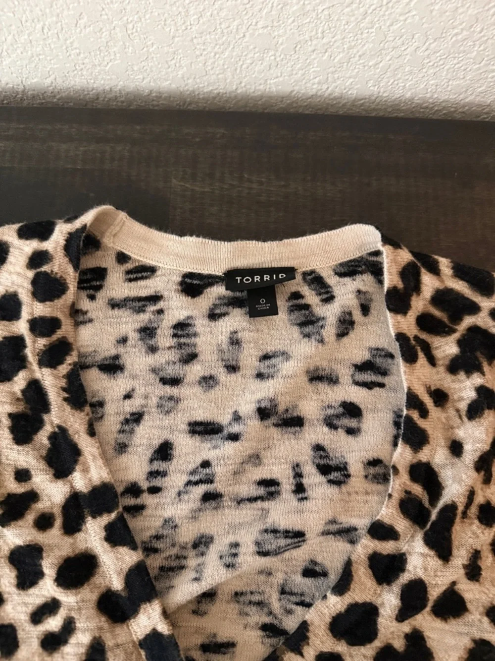 Torrid Neutral Leopard Print V Neck Cardigan Size 0X